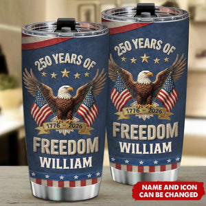 250Th Anniversary USA Patriotic Faux Pattern - Personalized Tumbler Cup