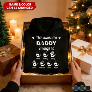 This Awesome Grandpa Belongs To - Personalized Hoodie