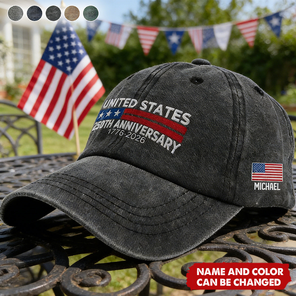 250 Anniversary USA - Personalized Flag Patriotic Classic Cap