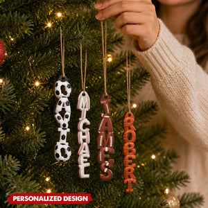 Personalized Vertical Sports Name Christmas Ornament - Custom Soccer Basketball Football Baseball Name Ornament