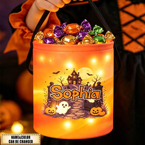 Custom LED Light Bucket Bag - Personalized Halloween Birthday Gifts For Kids