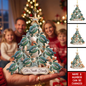 Bring The Beach To Your Tree - Personalized Sea Turtle Family Acrylic Ornament Gift