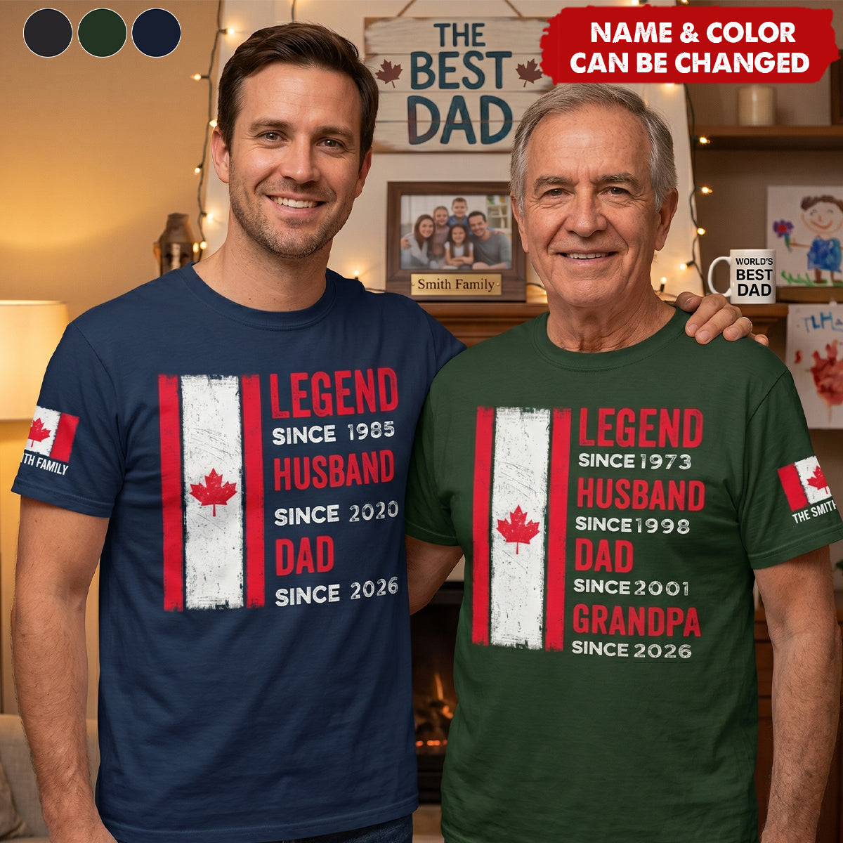 Father's Day Gifts, Legend, Husband, Dad And Grandpa - Canada Flag Version - Personalized T-Shirt