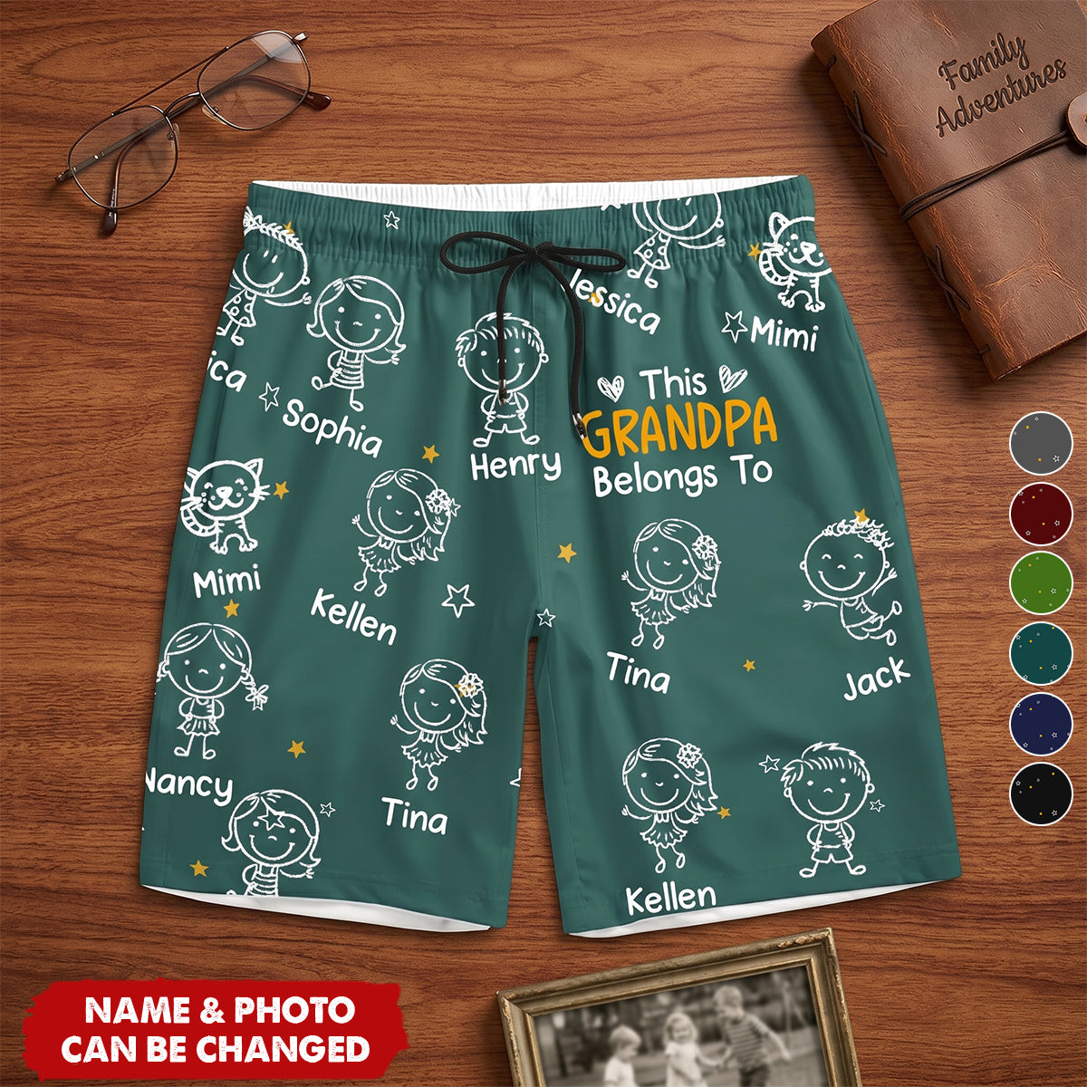This Papa Belongs To Doodle Style- Personalized Shorts
