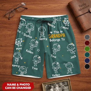 This Papa Belongs To Doodle Style- Personalized Shorts