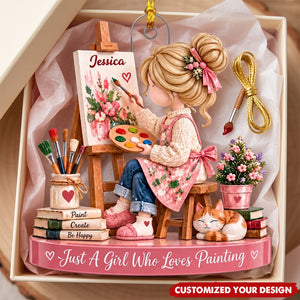 Personalized Artist Christmas Ornament – Gift for A Girl Who Loves To Paint, Art Lover Keepsake