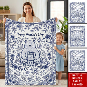 Heartfelt Mama Bear Blanket - Personalized Gifts For Moms