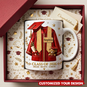 Custom 3D Inflated Effect Printed Mug - Personalized Graduation Gifts For Him, Her