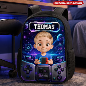 Personalized Kids Game Controller Backpack -Little Cartoon Gamer Bookbag