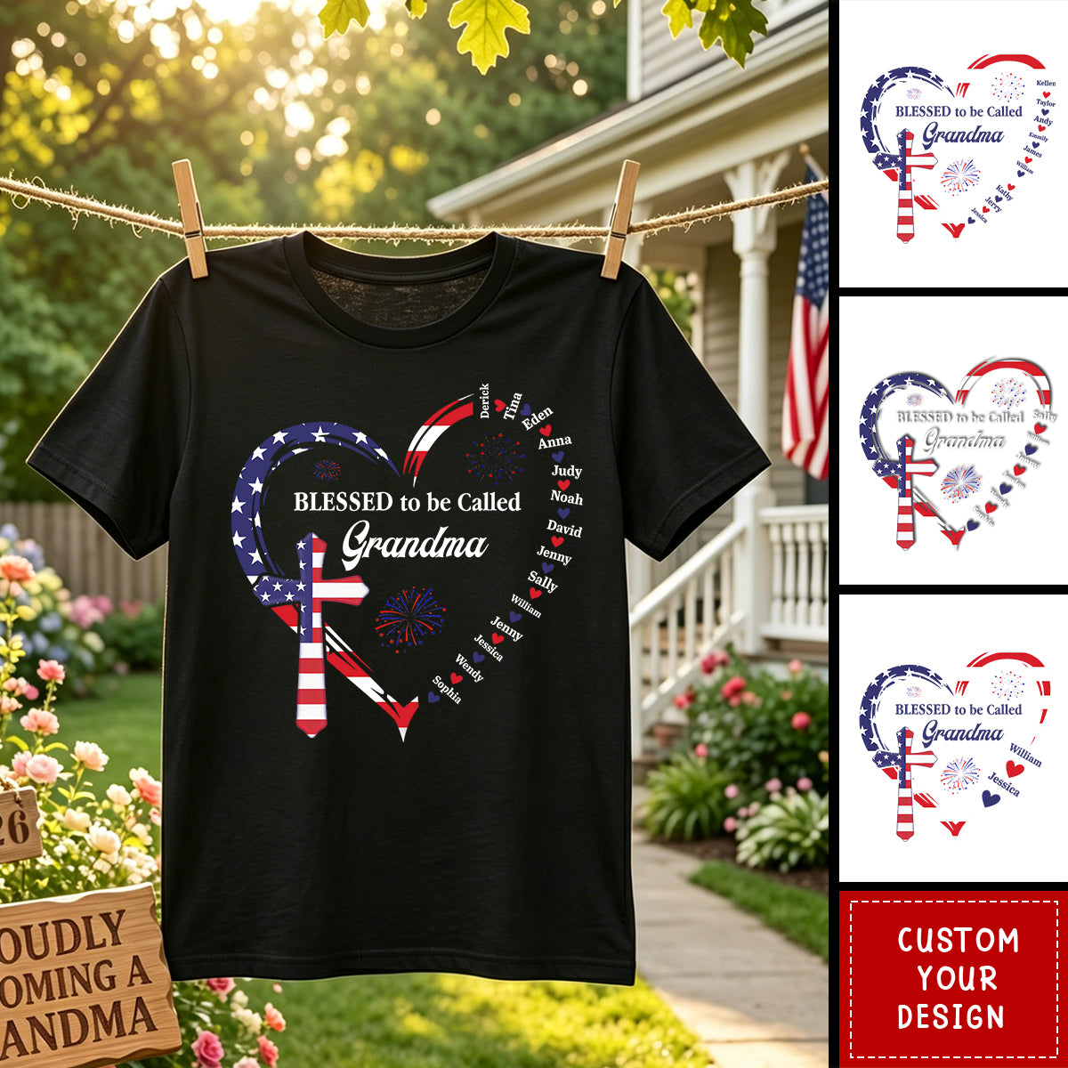 Blessed To Be Called Grandma - Personalized Unisex T-shirt