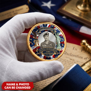 Thank You for Your Service Coin with Picture - Custom America 250 Gifts for 4th of July
