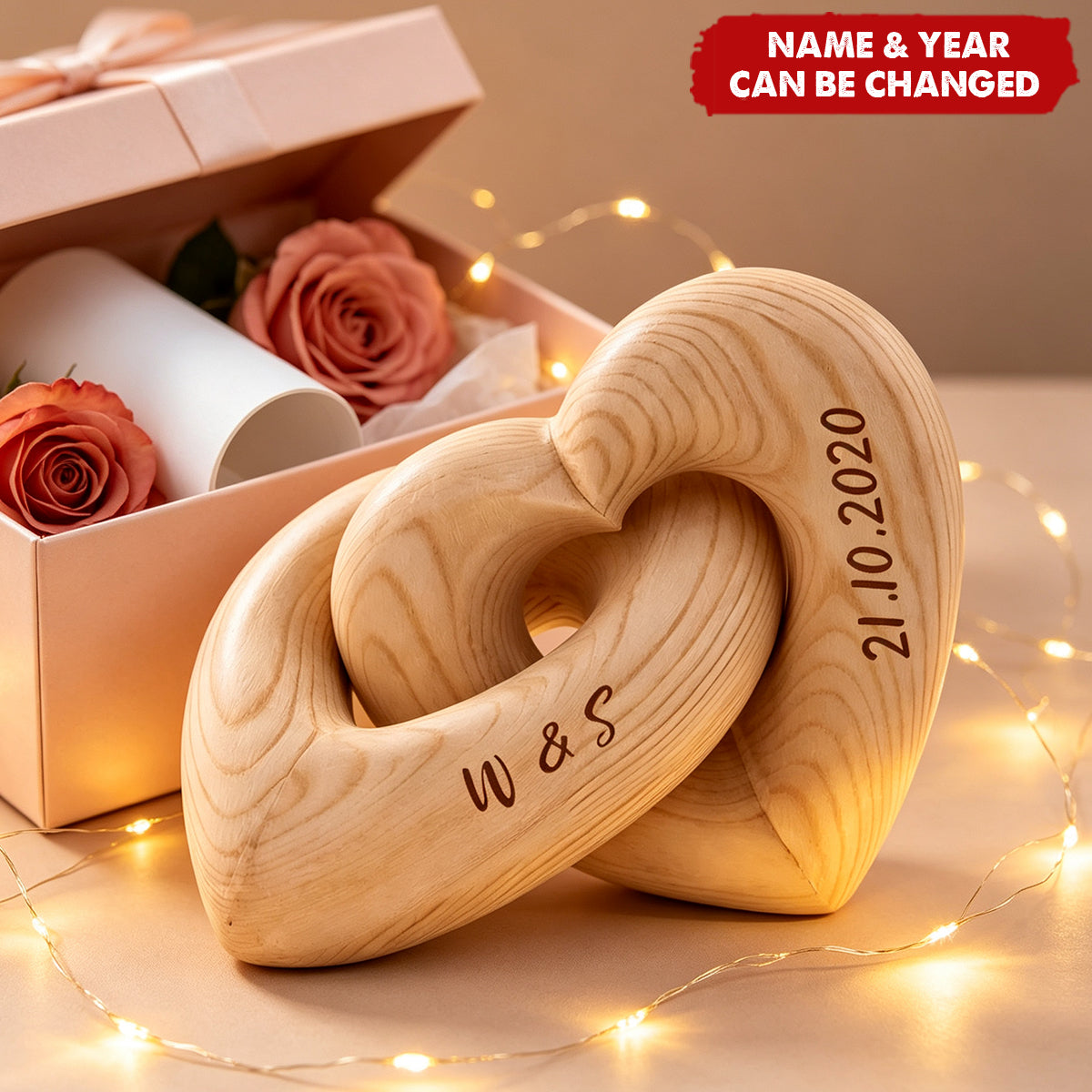 Love You More Every Day - Personalized Custom Engraved Infinity Heart Sculpture