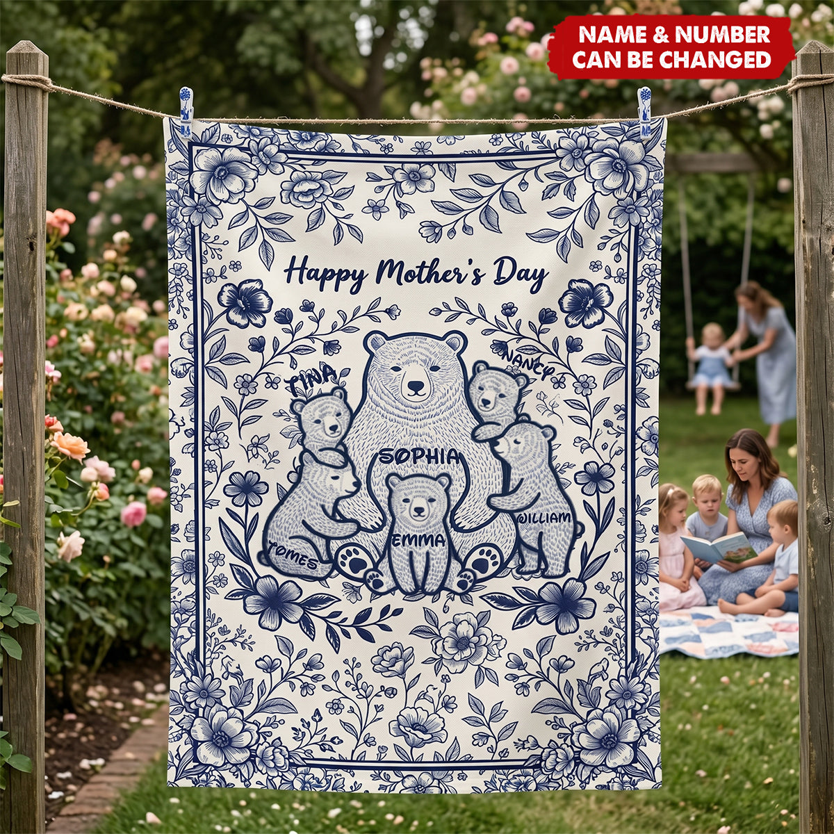 Heartfelt Mama Bear Blanket - Personalized Gifts For Moms