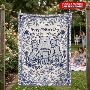 Heartfelt Mama Bear Blanket - Personalized Gifts For Moms