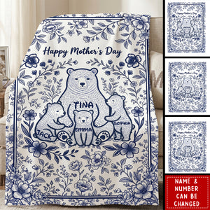 Heartfelt Mama Bear Blanket - Personalized Gifts For Moms