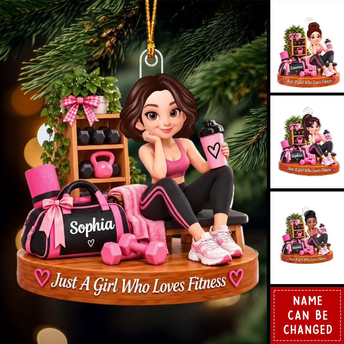 Just A Girl Who Loves Fitness - Personalized Acrylic Ornament