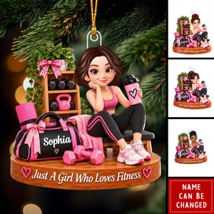 Just A Girl Who Loves Fitness - Personalized Acrylic Ornament