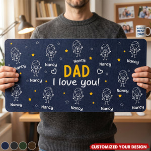 Custom Desk Mat - Personalized Father's Day Birthday Gifts For Dad, Grandpa - Daddy’s Desk