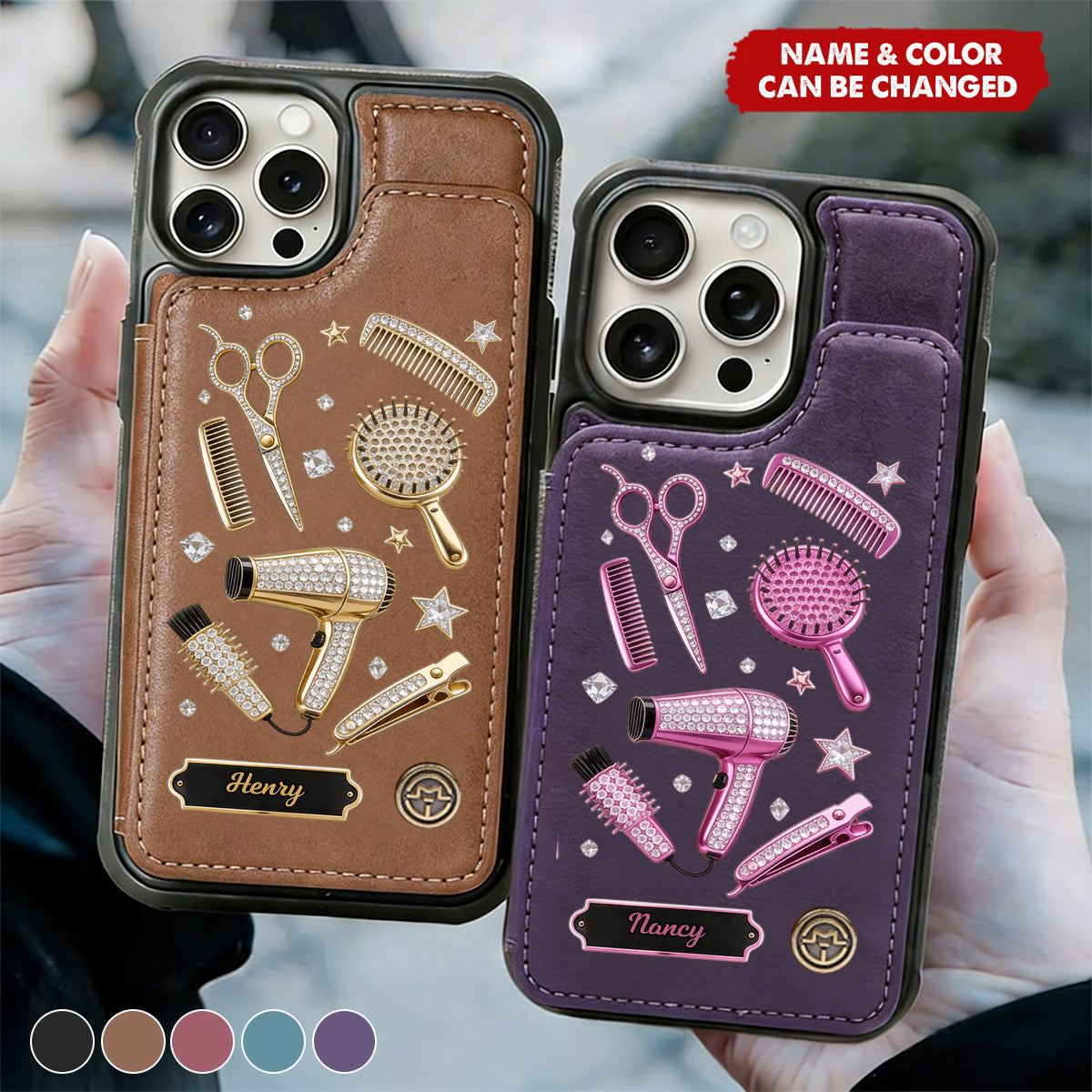 Hairdresser Scissors Salon Decor - Personalized Hairdresser Wallet Phone Case