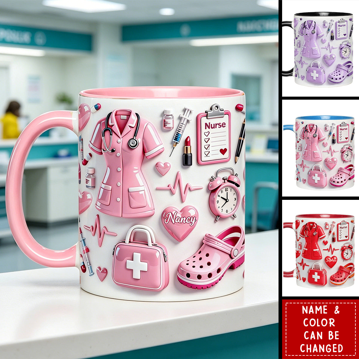 Nurse Life - Personalized Nurse Accent Mug - Gift For Nurse