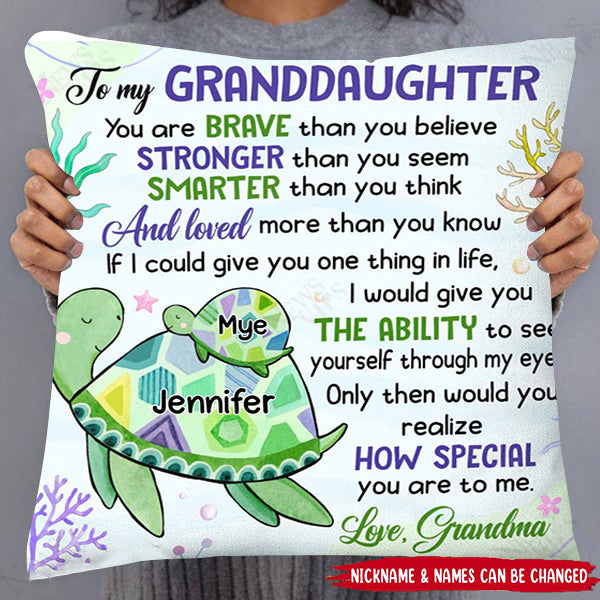 Gift for Granddaughter You Are Braver Than You Believe Pillow