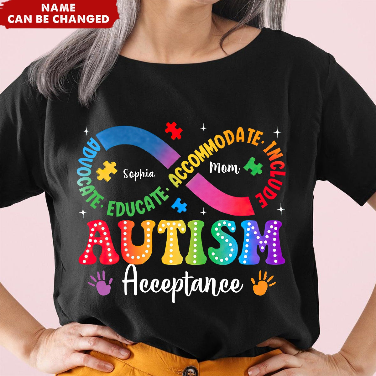 Autism Awareness Acceptance - Personalized Infinity T-Shirt