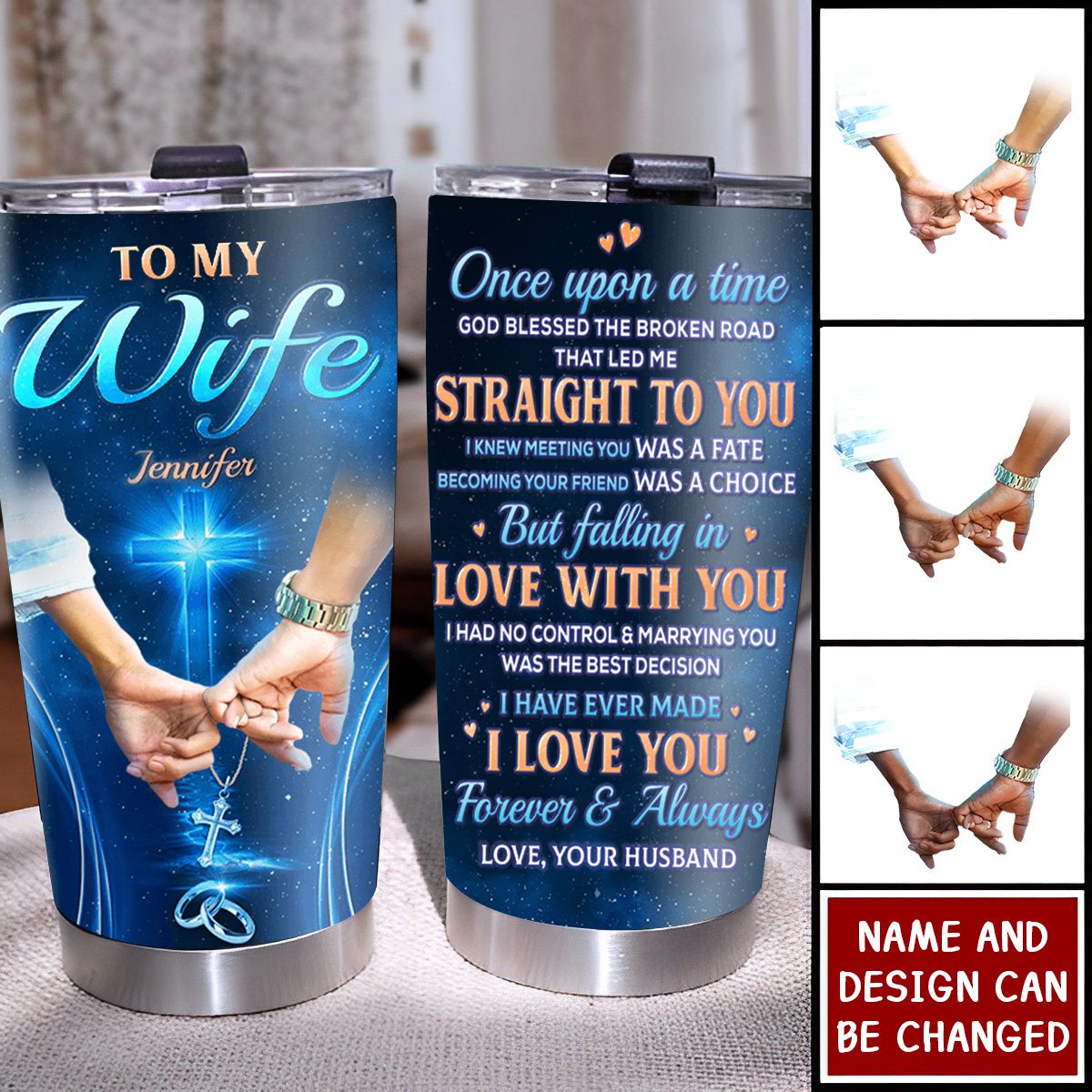 Once Upon A Time - Couple Personalized Tumbler - Gift For Husband Wife, Anniversary