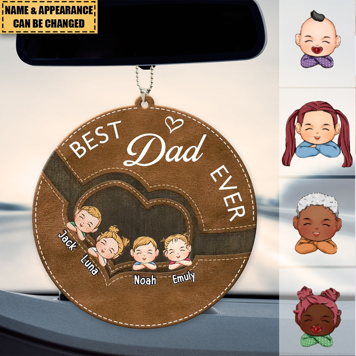 Best Dad Ever - Family Personalized Acrylic Ornament - Gift For Dad, Grandpa