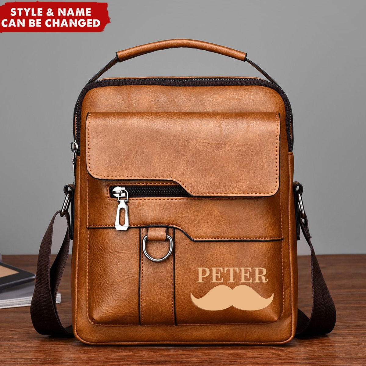 Vintage Monogram - Personalized Travel Crossbody Shoulder Bag