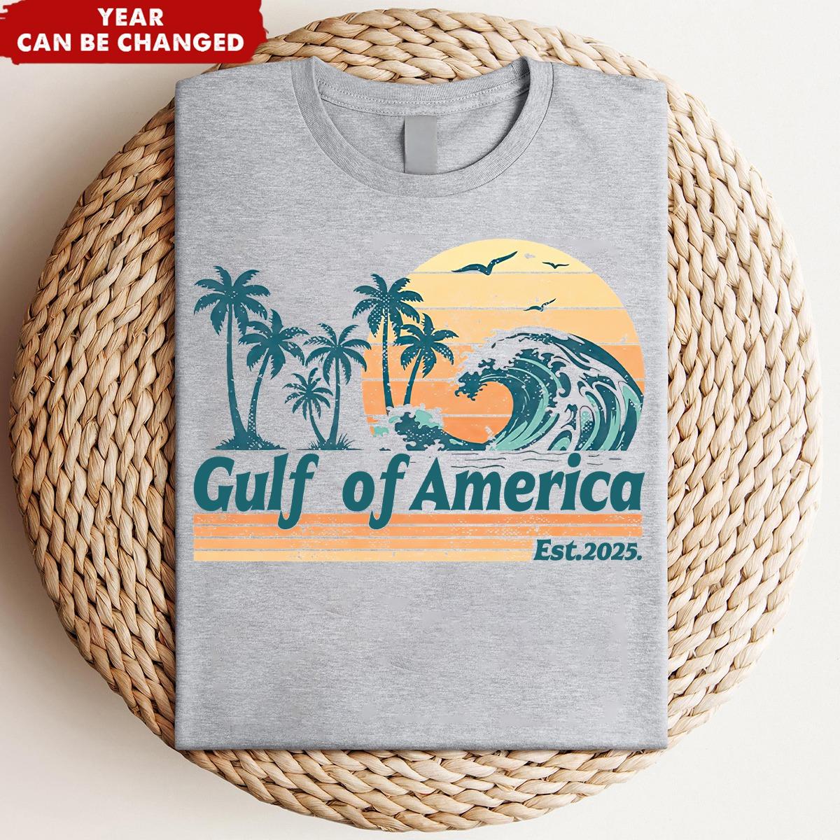 Gulf Of US America Flag Personalized Beach T-Shirt