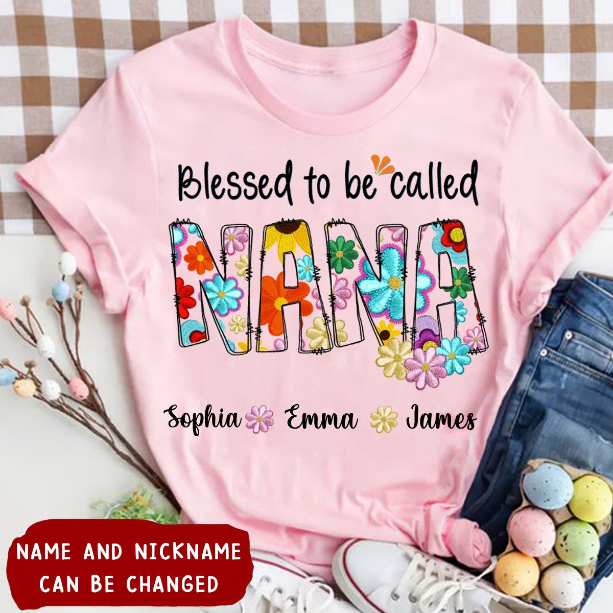 Personalized Blessed To Be Called Nana Shirt For Grandmas