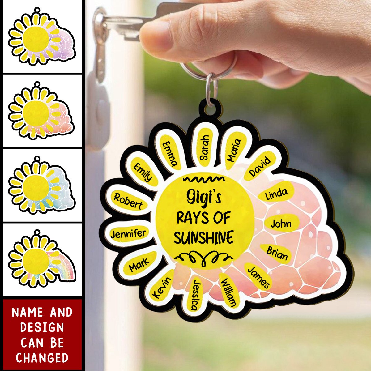Grandma's Rays Of Sunshine - Personalized Keychain