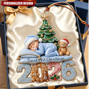 Personalized Baby First Christmas Ornament 2026, Custom Baby Name Acrylic Ornament