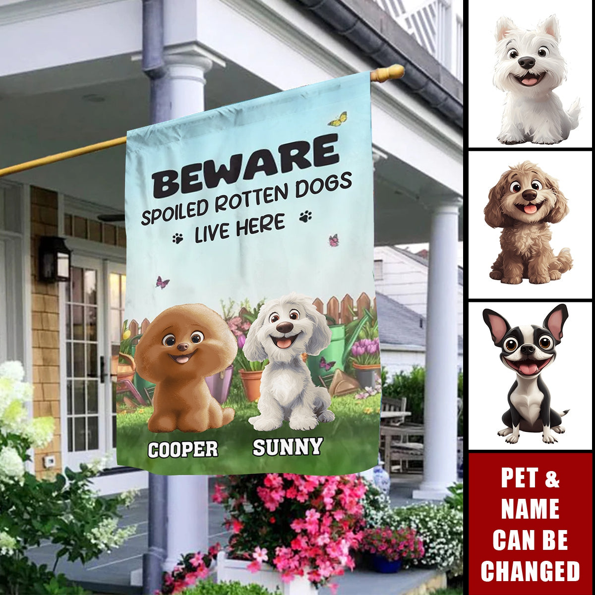 My Little Garden Buddy - Dog Personalized Flag