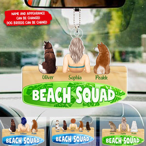 Beach Squad - Gift For Dog Dad, Mom - Personalized Acrylic Car Ornament