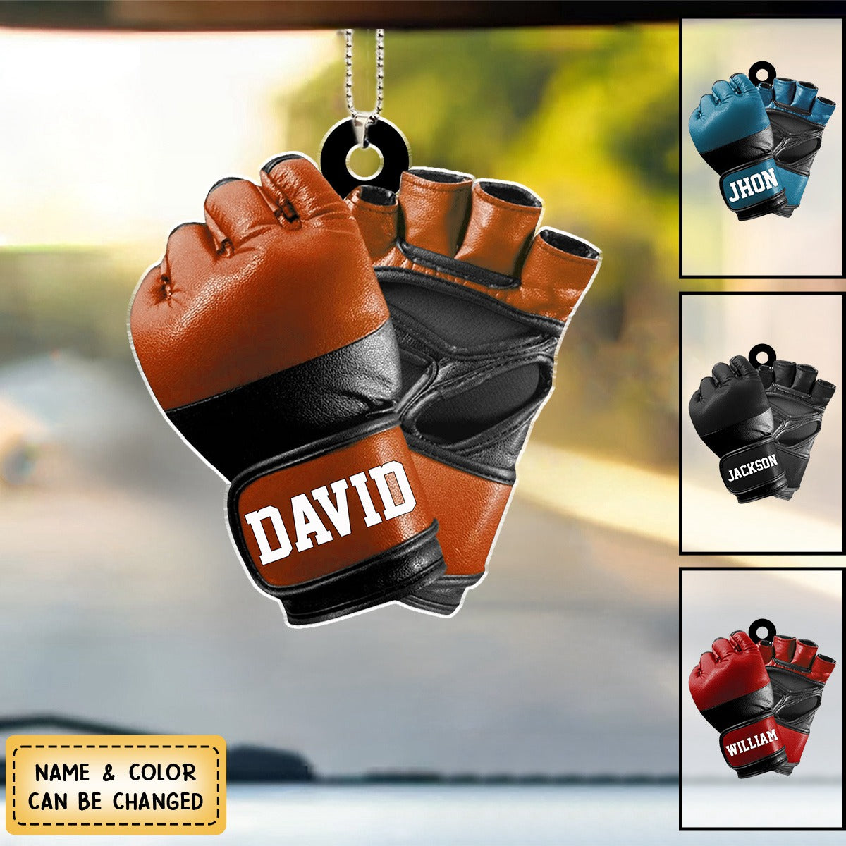 Personalized Mma Glove Acrylic Car Ornament, Gift For Mma Lover