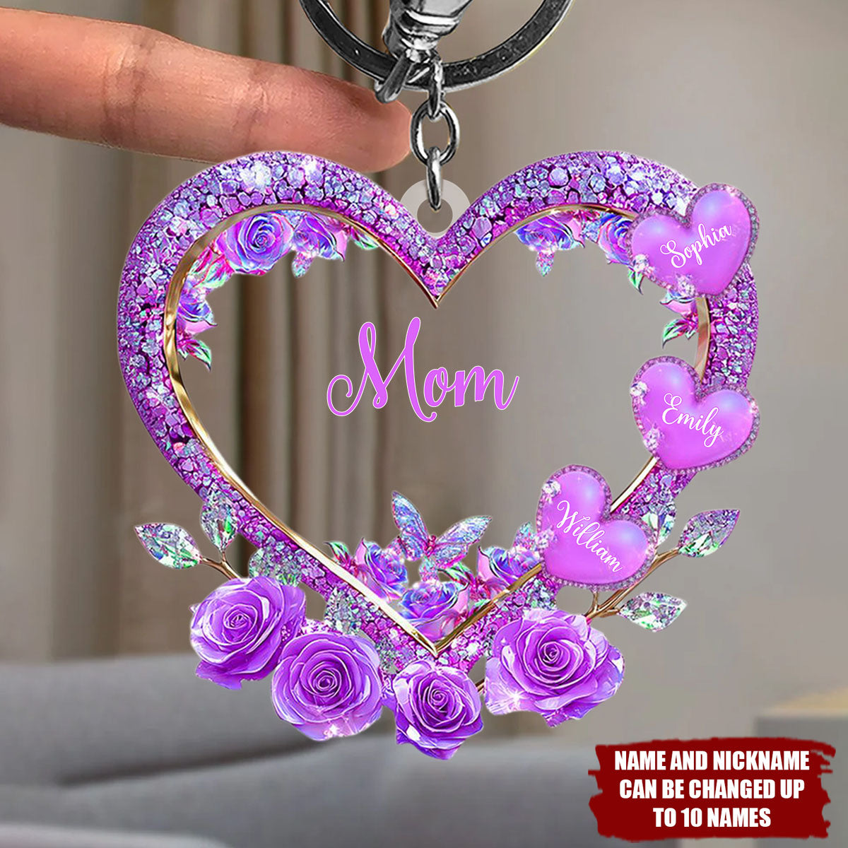 Grandma's Mom's Sweethearts - Personalized Custom Acrylic Keychain