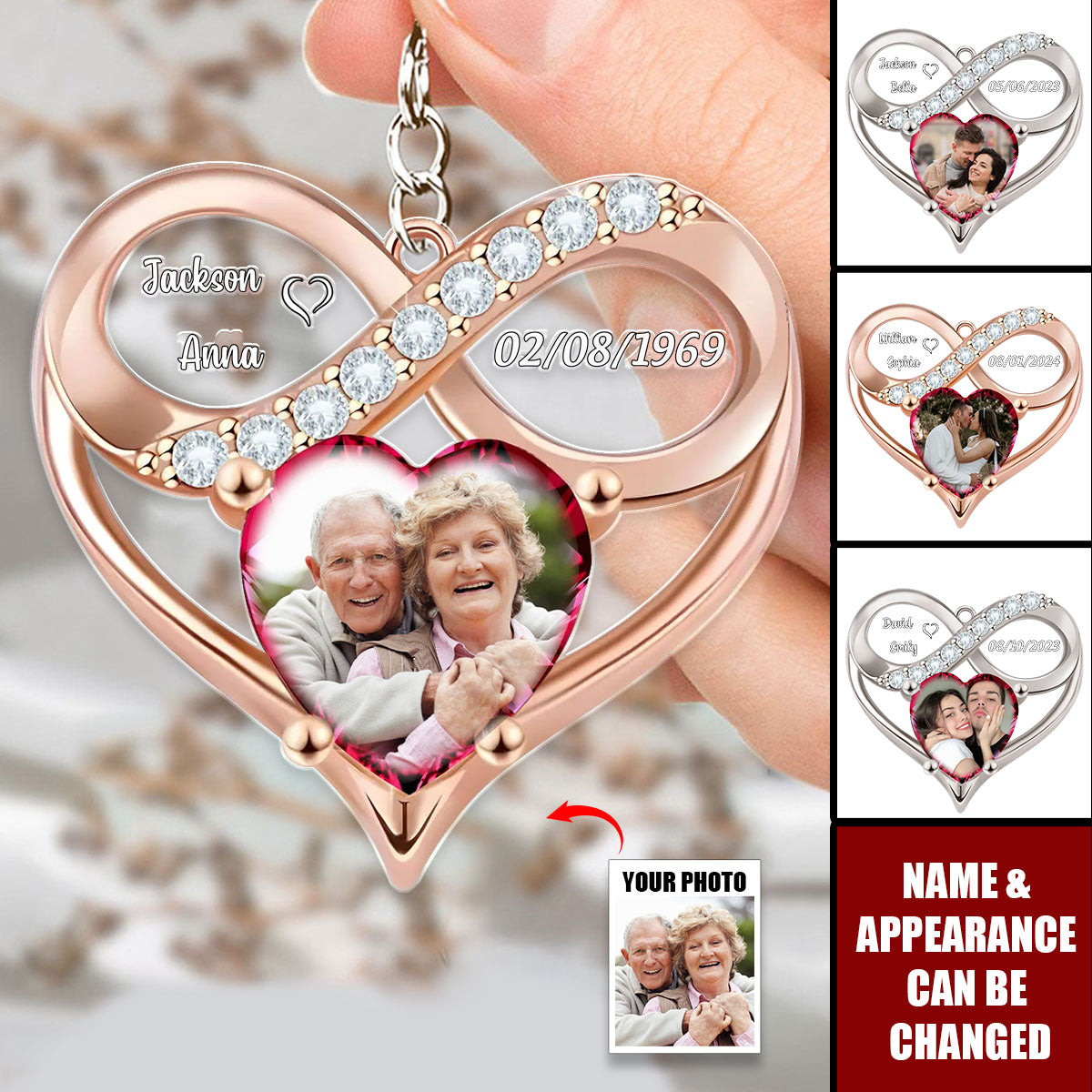 Custom Personalized Couple Acrylic Keychain - Gift Idea For Couple/ Valentine - Upload Photo