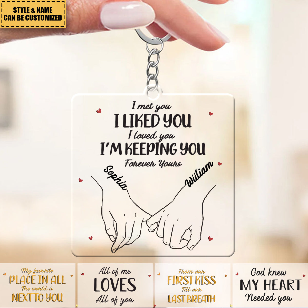 My Heart Is Perfect Because You Are Inside - Couple Personalized Custom Square Shaped Keychain