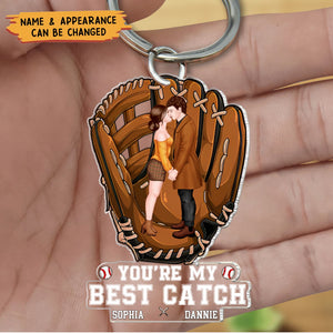 Baseball Couple, You're My Best Match, Valentine Gifts, Couple Gifts - Personalized Keychain
