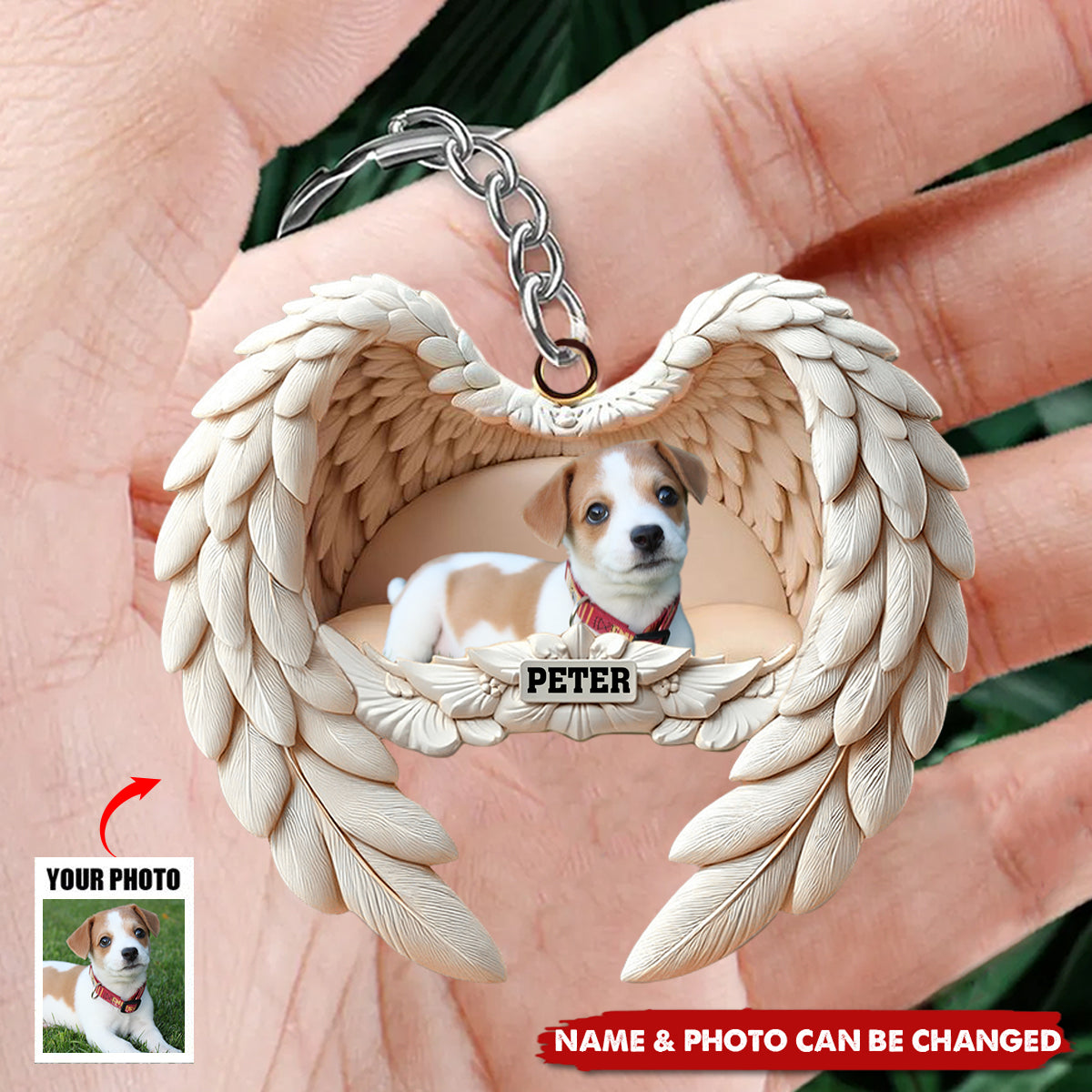 Angel Wings Pet Memorial - Personalized Custom Acrylic Keychain