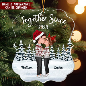 Couple Hugging Each Other - Personalized Ornament