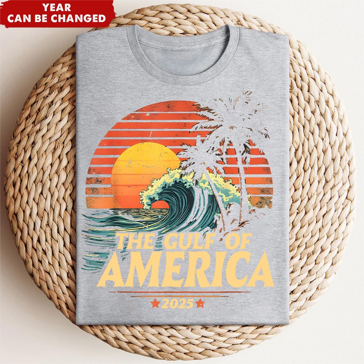 Gulf Of America Est. 2025 Gulf of Mexico American Flag Personalized T-Shirt