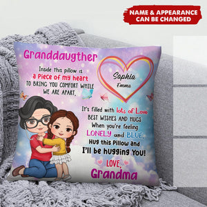 Personalized Gift For Granddaughter Hug This Pillow