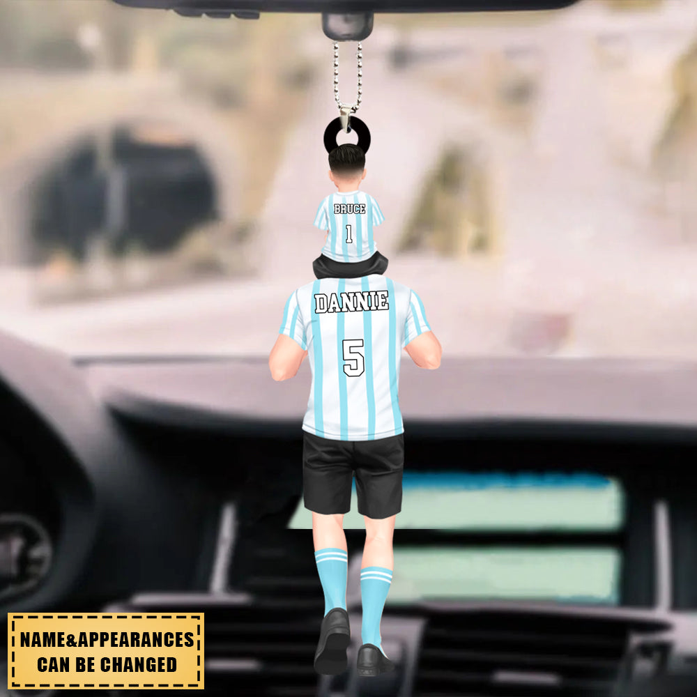 Dad And Kids Together - Soccer Family - Personalized Ornament