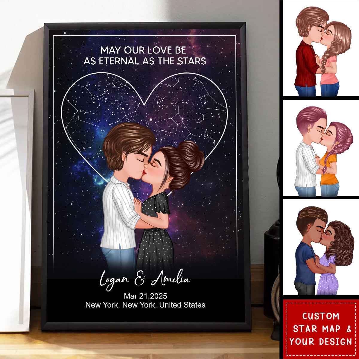 May Our Love Be As Eternal As The Stars - Custom Star Map Personalized Poster