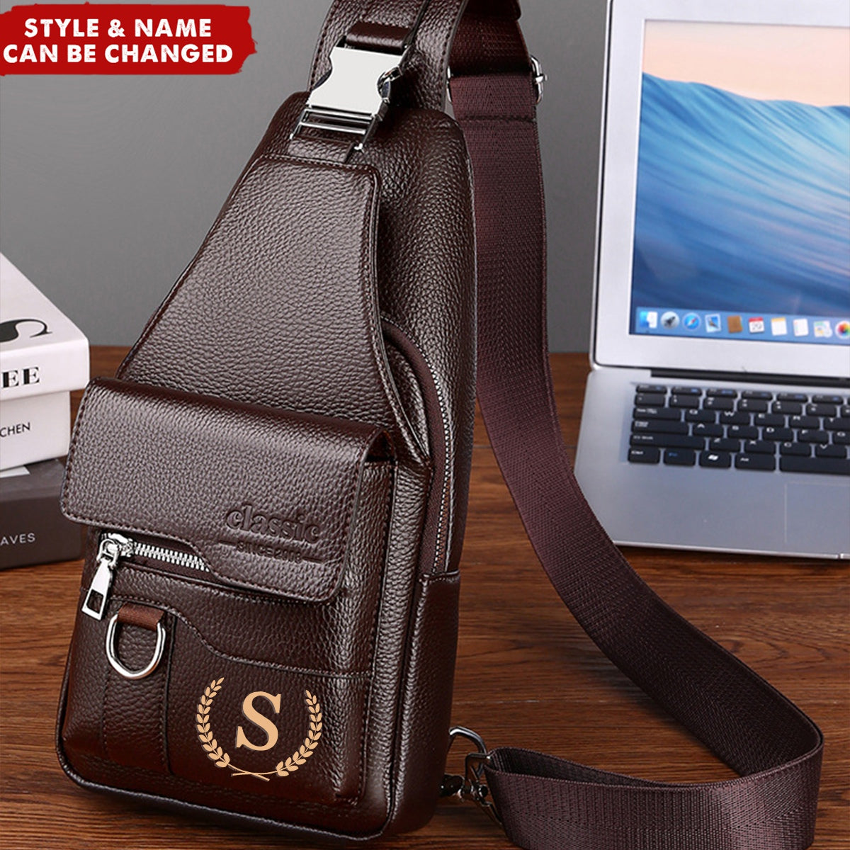 Vintage Monogram - Personalized Travel Hiking Cycling Chest Crossbody Bag