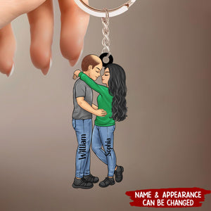 Couple Personalized Acrylic Keychain - Gift For Husband Wife, Anniversary