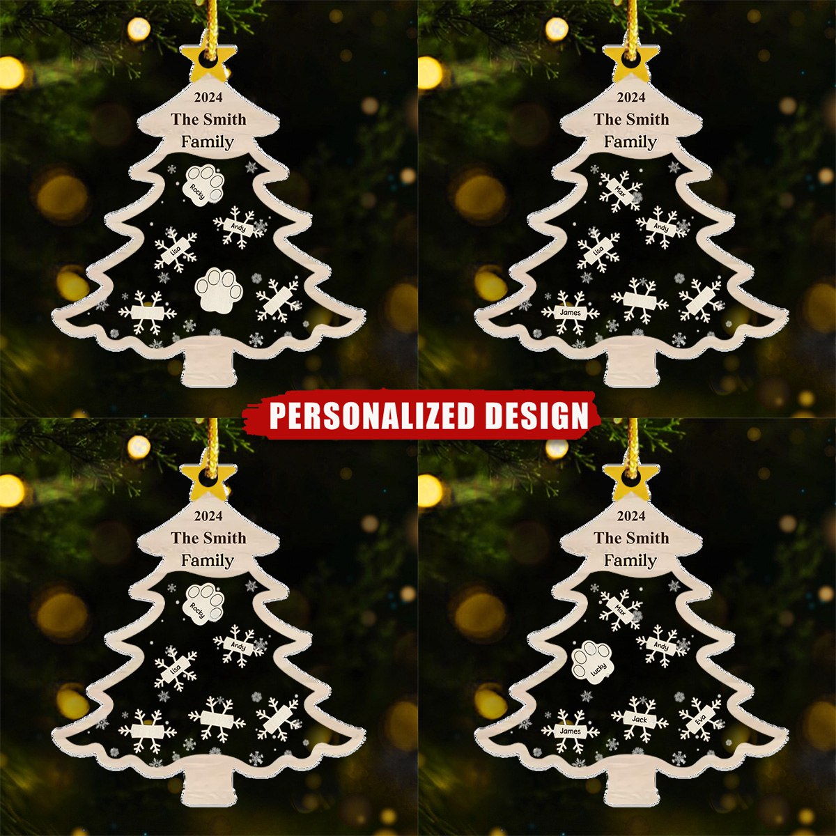 Home Is Where Christmas Is - Family Personalized Custom 3 Layers Shaker Ornament - Christmas Gift For Family Members