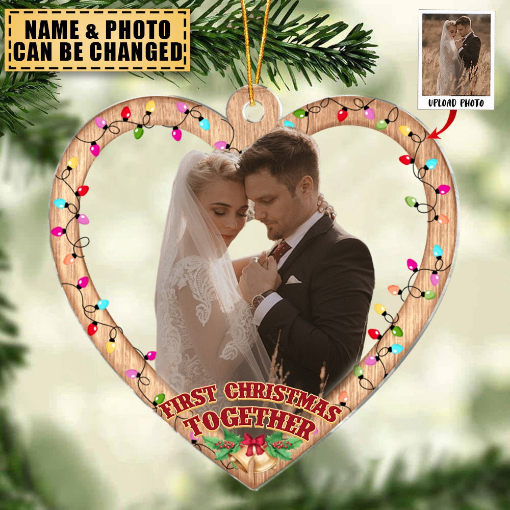 Transparent Ornament - Wooden Style - Merry Christmas 2023 - Custom from Photo